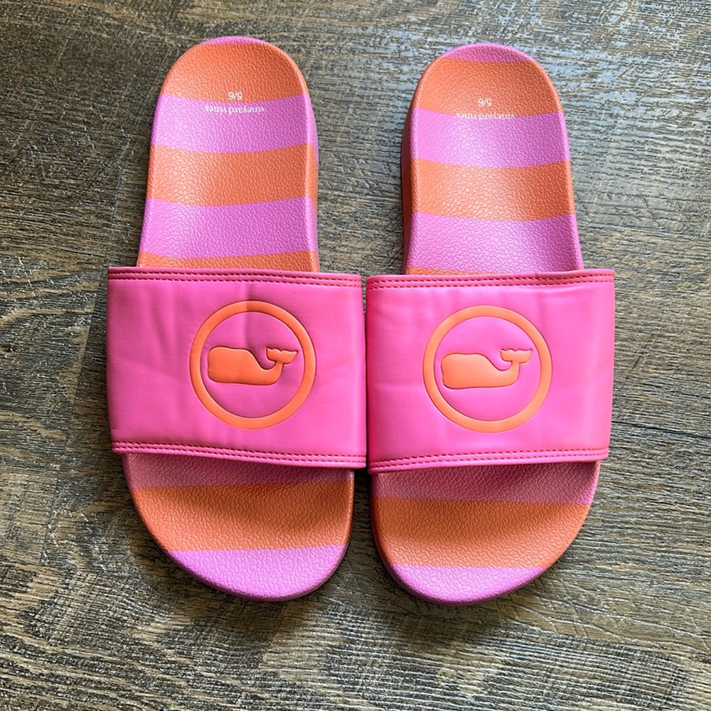 Vineyard Vines Pink and Orange Kids Sandals